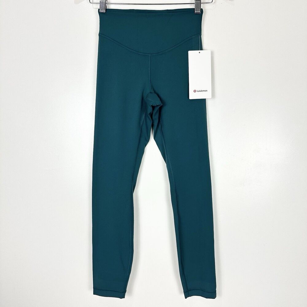 NWT Lululemon Wunder Under Nulu HR TIGHT 25"  Storm Teal Size 4 LW5GMPS